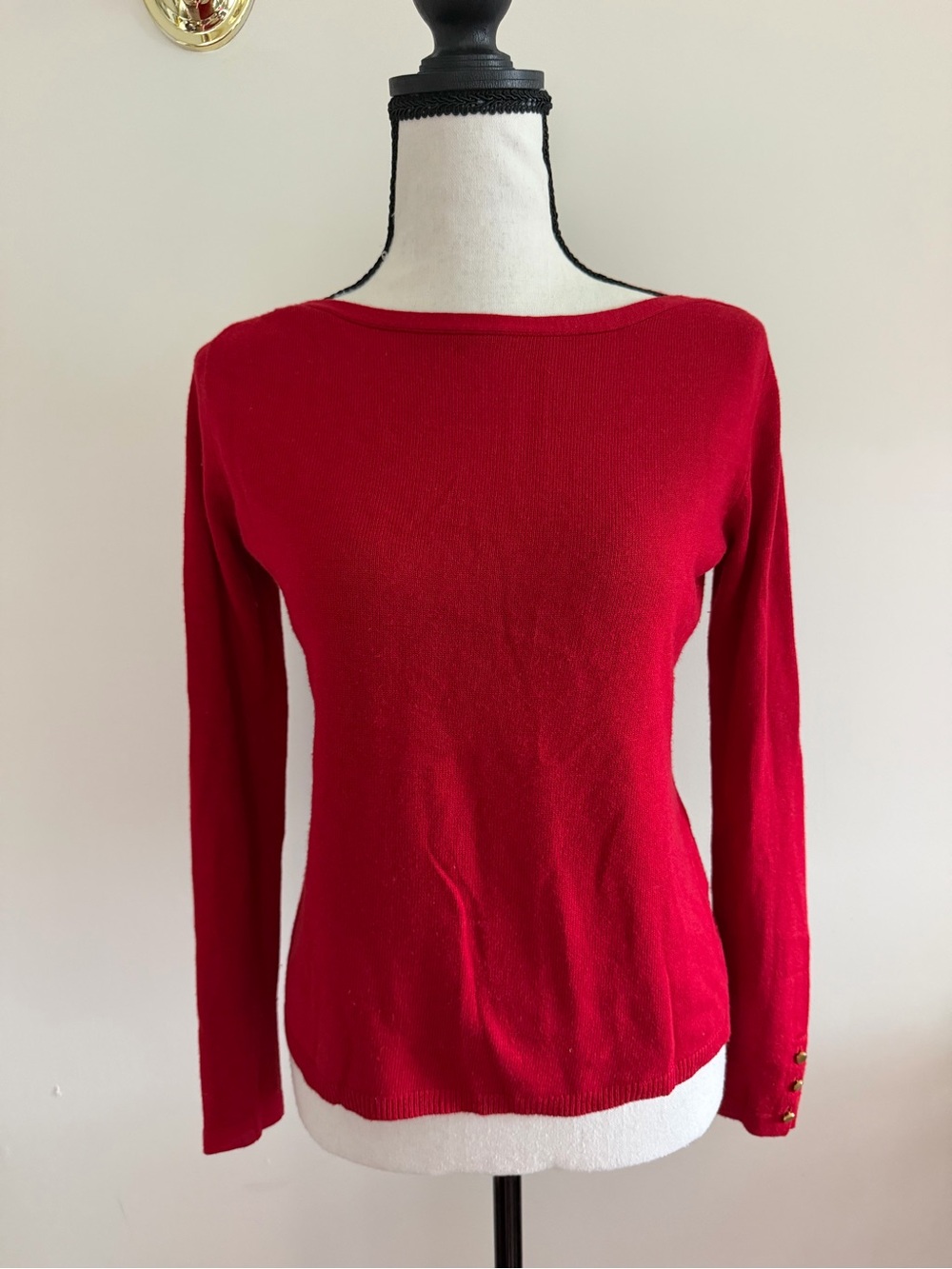 Philosophy Cashmere Red Boatneck Sweater